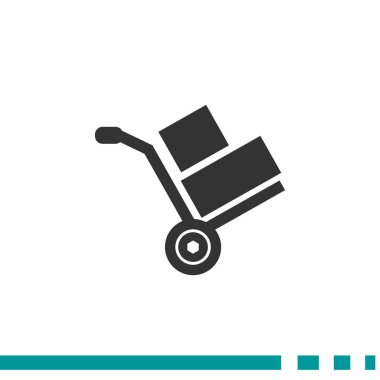 El arabası ile kutuları simge