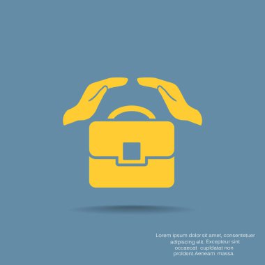 iş tulumu ve eller simgesini