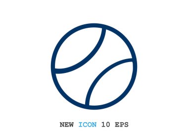 Tenis topu ince çizgi simgesi