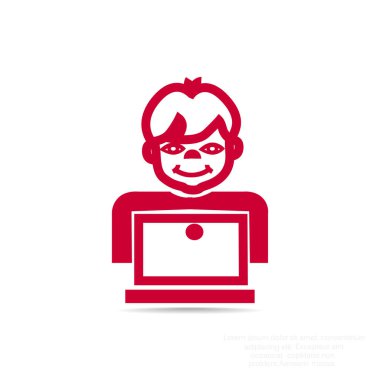 Öğrenci dizüstü bilgisayar simgesi