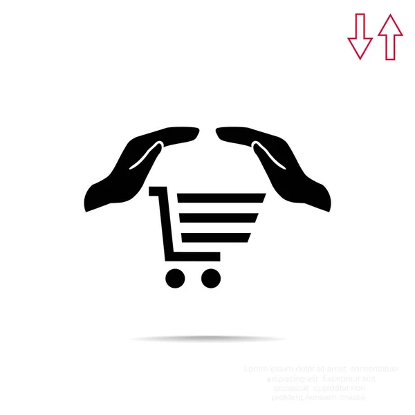 Web-Ikone im Einkaufswagen — Stockvektor