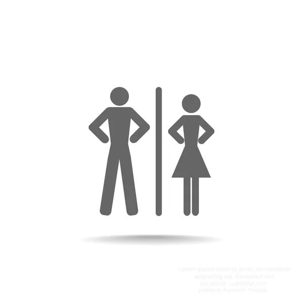 WC icon with gender signs — Stock Vector