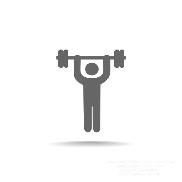 Silhouette dell'icona del sollevatore di pesi — Vettoriale Stock