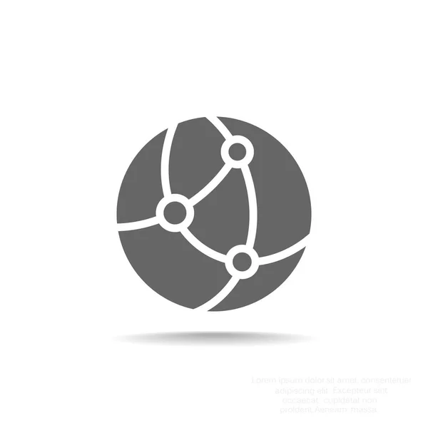 Wereldbol met cellen pictogram — Stockvector