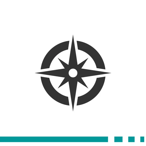 Kompass spindelväv ikonen med vindros — Stock vektor