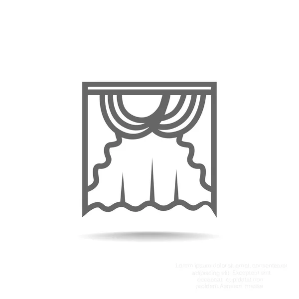 Window curtain flat icon — Stock Vector