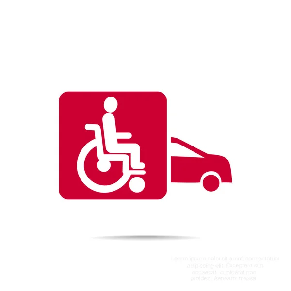 Handicap in auto-pictogram — Stockvector