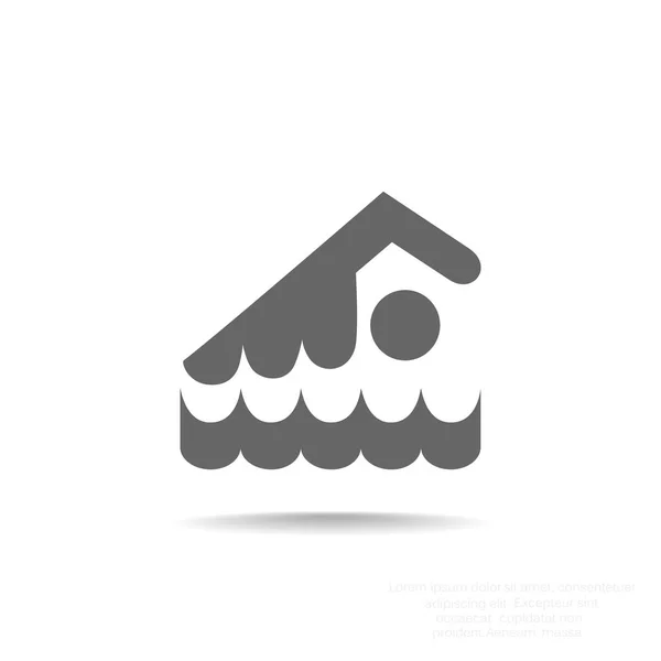 Icône athlète nageur — Image vectorielle