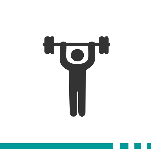 Silhouette of weightlifter icon — Stock Vector