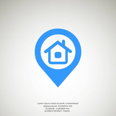 Evin konumu işaretçi basit simgesi