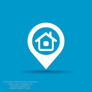 Evin konumu işaretçi basit simgesi