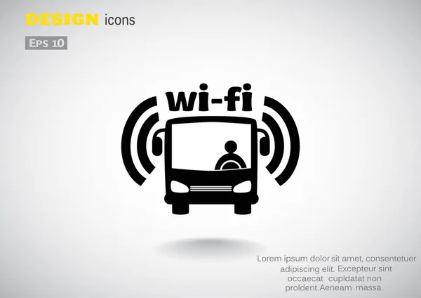 Wi-Fi σε λεωφορείο σημάδι — Διανυσματικό Αρχείο