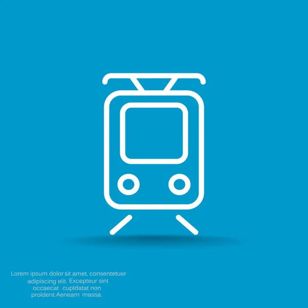 Basit tramvay simgesi — Stok Vektör