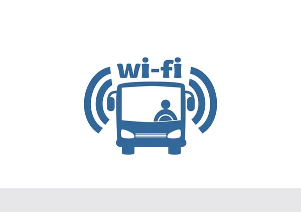 Wi-Fi en el cartel del autobús — Vector de stock