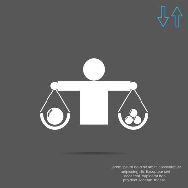 İnsan ölçekler basit web simgesi