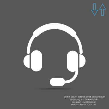 Kulaklýklý mikrofon seti web simgesi