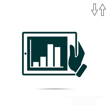 Diyagram düz simgesi 