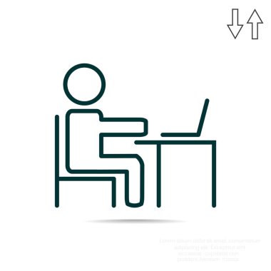 Adam masada dizüstü bilgisayar kutsal kişilerin resmi ile