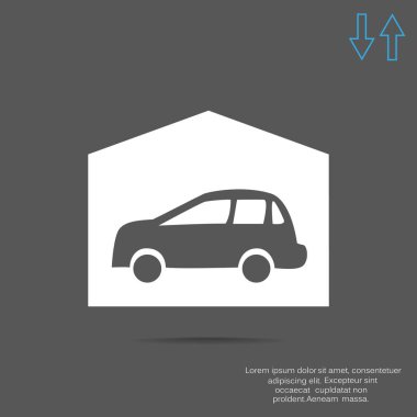 Garajda araba basit simgesiyle