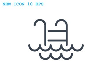 Dalgalar simgesi ile havuzu merdiveni