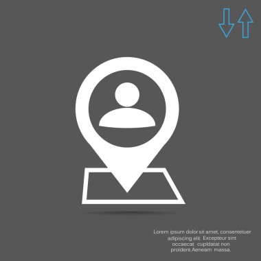 İnsan konum işaretçisi basit simgesine