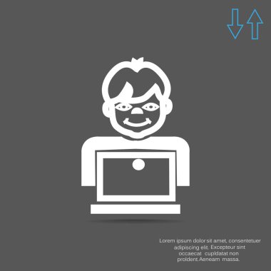 Öğrenci dizüstü bilgisayar simgesi 