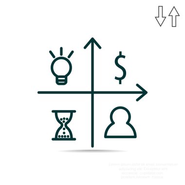 Diyagram düz simgesi 