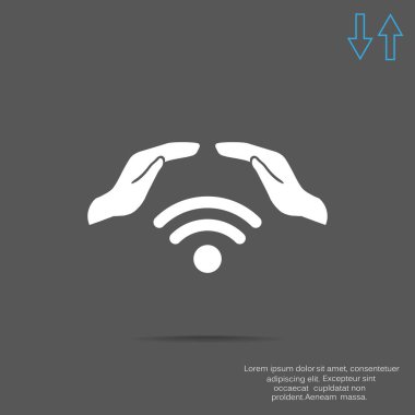 Radyo dalgaları ile el simgesi