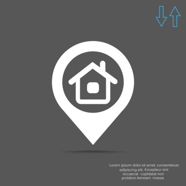 Evin konumu işaretçi basit simgesi