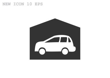 Garajda araba basit simgesiyle