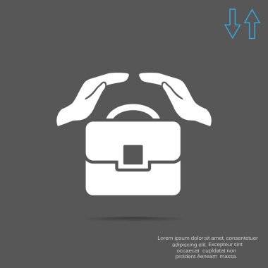 Evrak çantası ile eller web simgesi