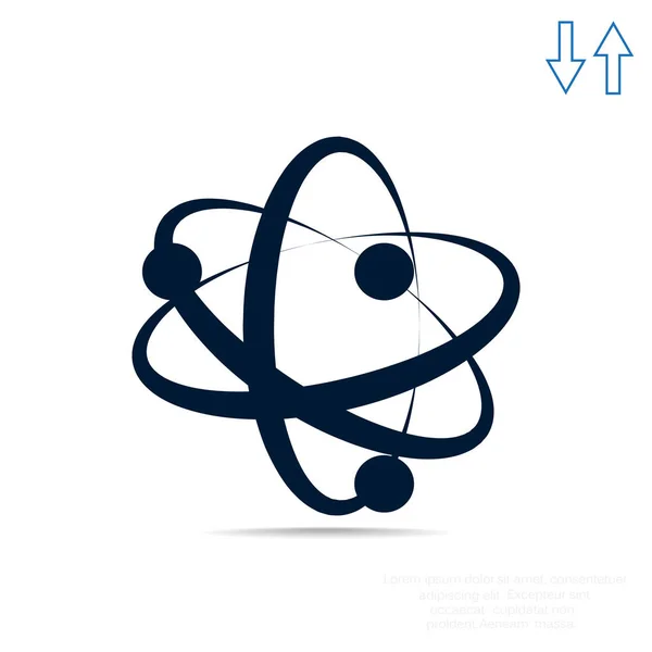 Pictograph atom ikon — Stock Vector