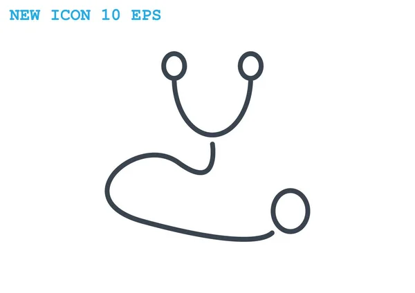 Stethoscoop eenvoudige web pictogram — Stockvector