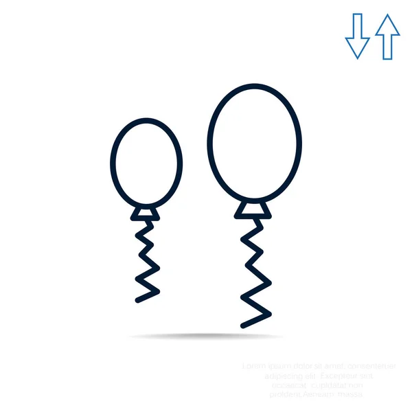 Eenvoudige ballonnen overzicht pictogram — Stockvector