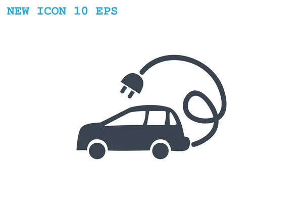 Electricidad coche icono web simple — Vector de stock