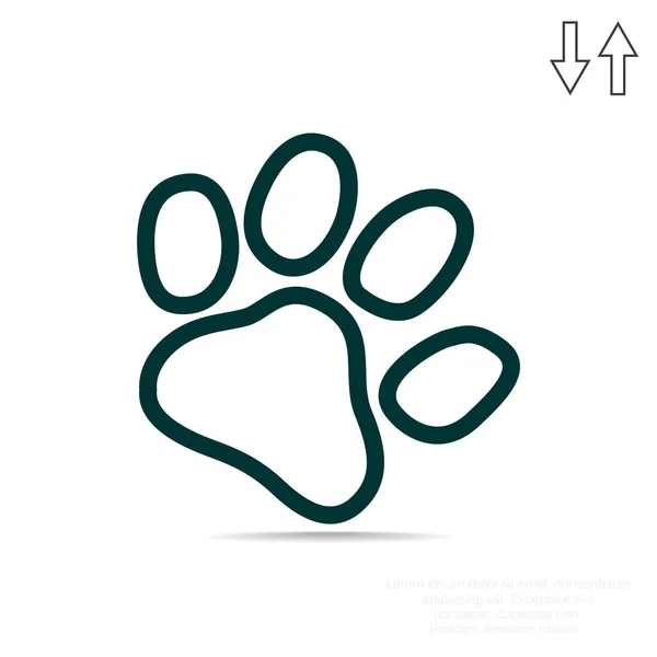 Hond paw track eenvoudige pictogram — Stockvector