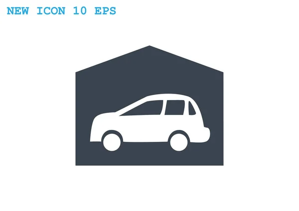 Garage with car simple icon — Stock Vector