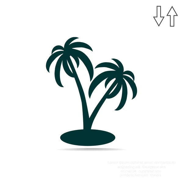 Экзотический остров с пальмами — стоковый вектор