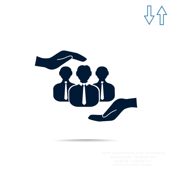 Groupe de personnes et de mains — Image vectorielle