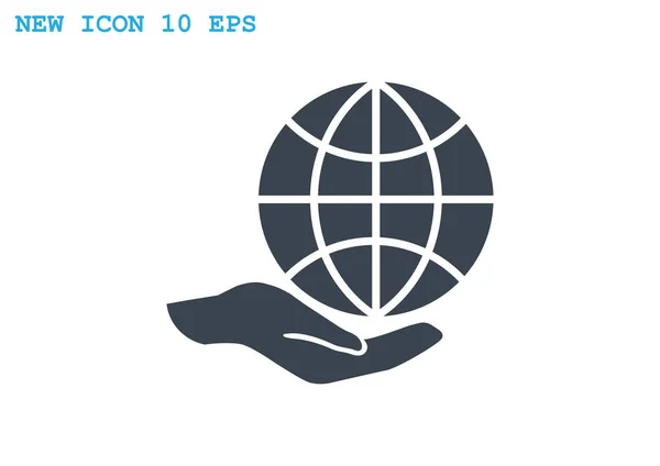 Wereldbol teken icoon — Stockvector