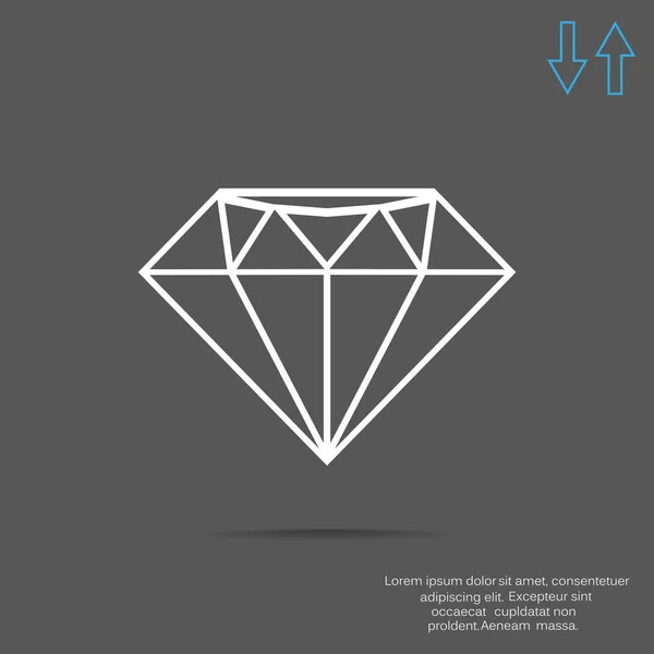 Diamant web pictogram — Stockvector