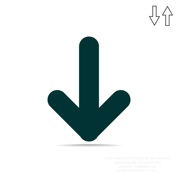 Flèche pointant vers le bas icône — Image vectorielle
