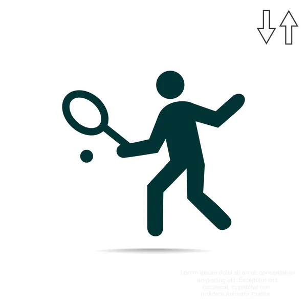 Silhouette of Tennis player — Stock Vector