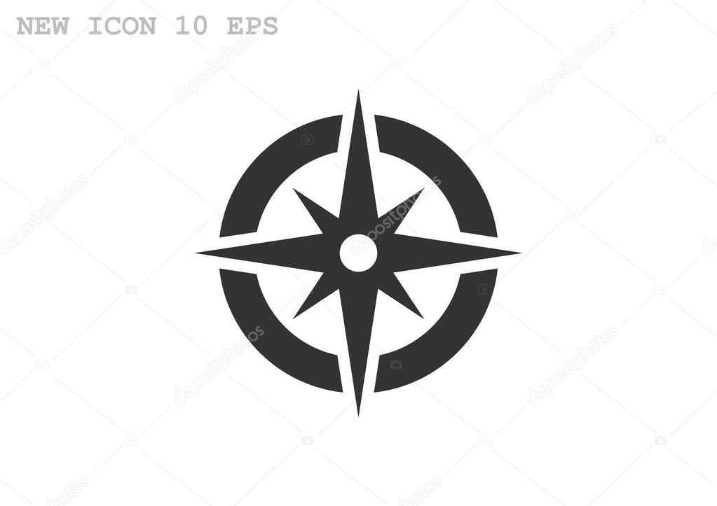 Compass web icon with wind rose