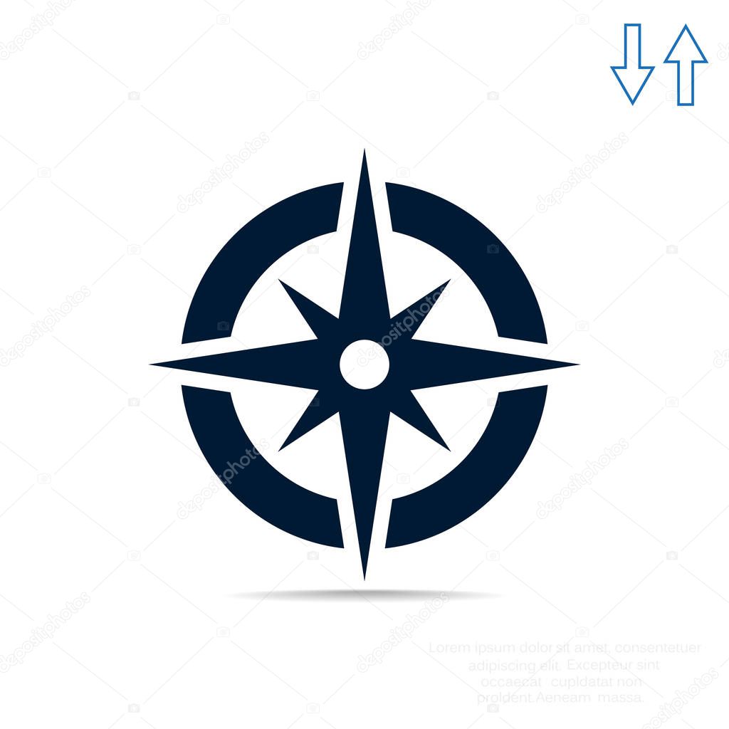 Compass web icon with wind rose