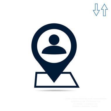 İnsan konum işaretçisi basit simgesine