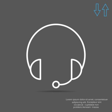Kulaklýklý mikrofon seti web simgesi