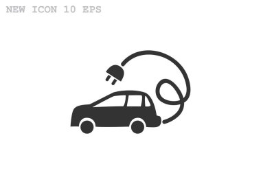 Elektrik araba basit web simgesi