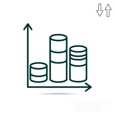 Diyagram düz simgesi 