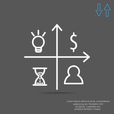 Diyagram düz simgesi 